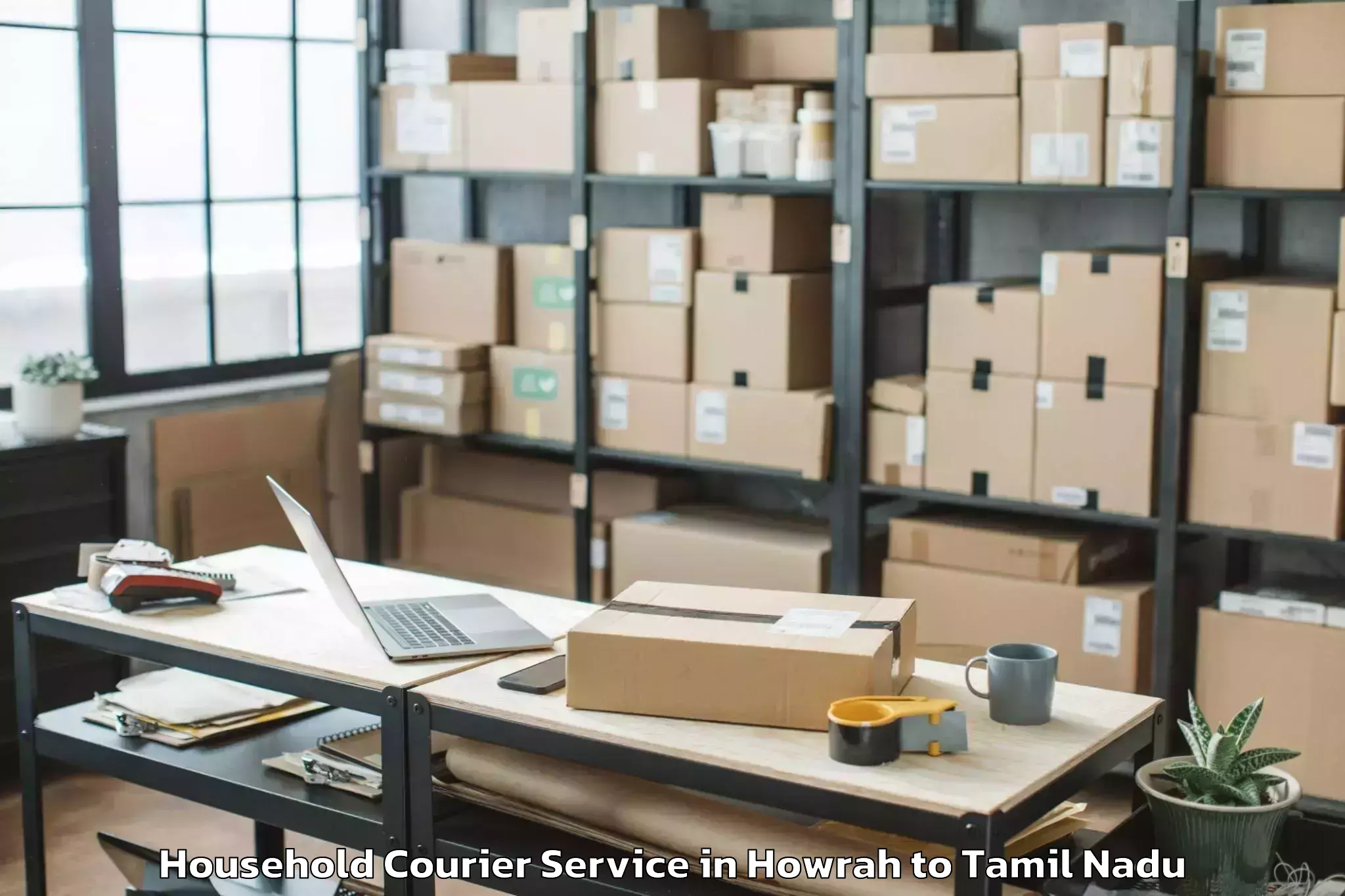 Book Howrah to Kottaiyur Household Courier Online